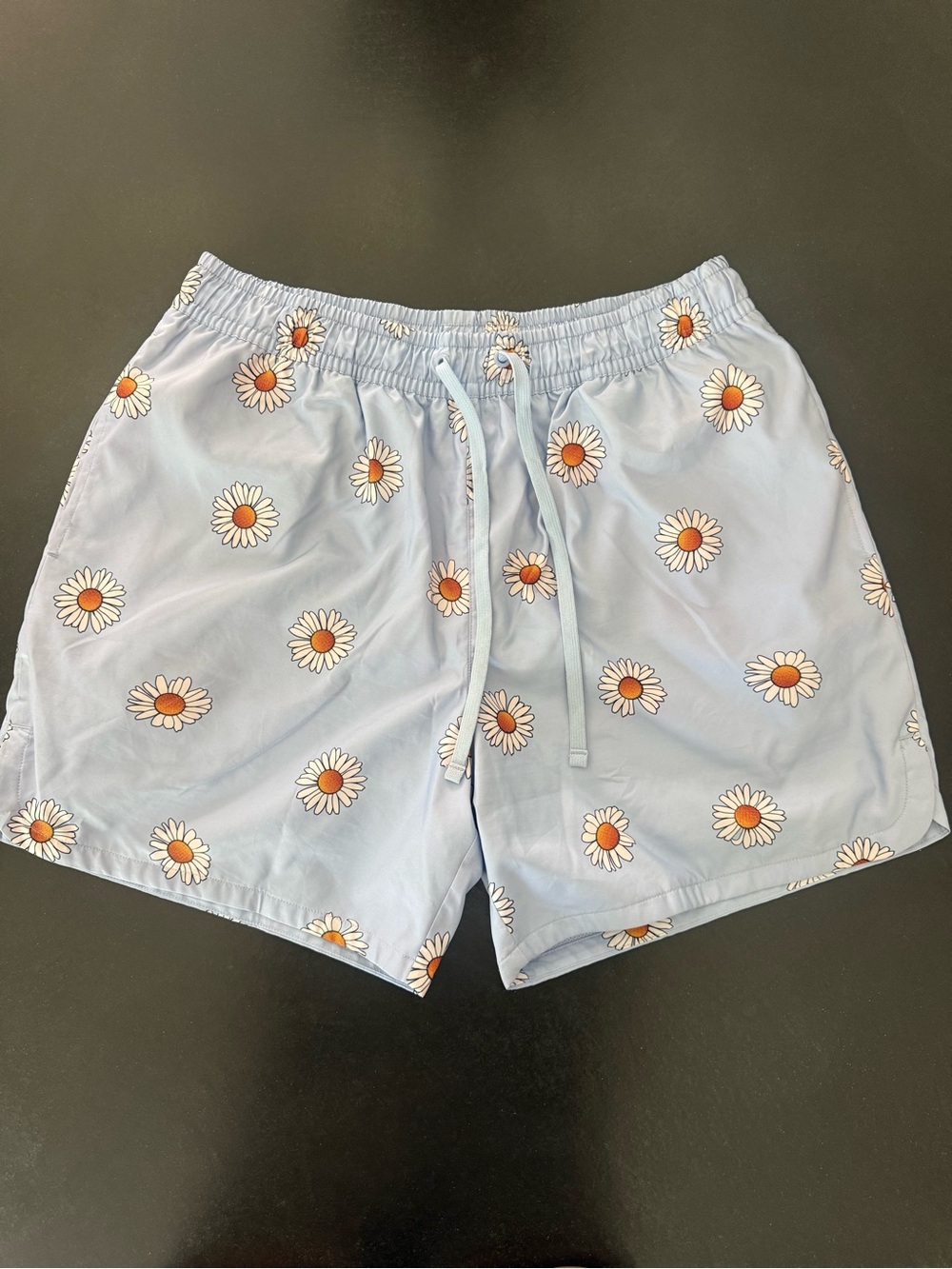 Men's Light Blue Daisy Print Shorts